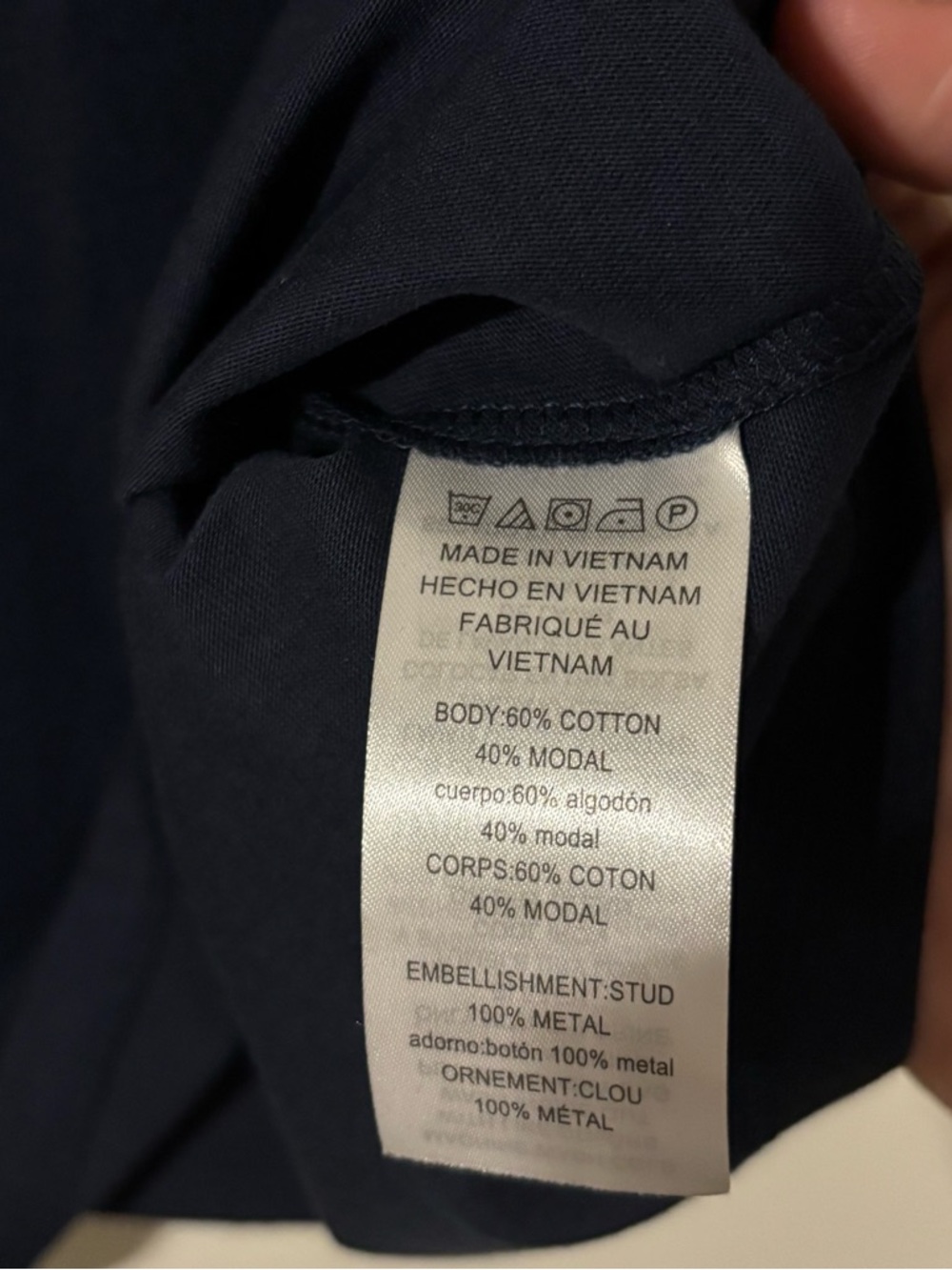 Michael Kors Midnight Blue Tee with Logo Tag - Picture 6 of 7